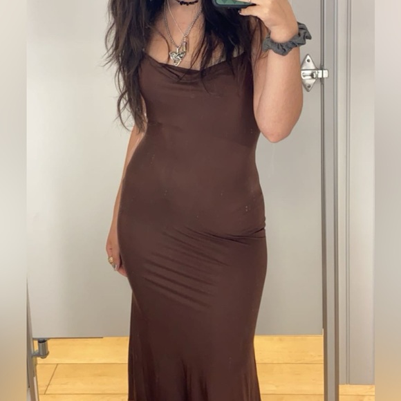 Midi brown dress - Picture 1 of 3